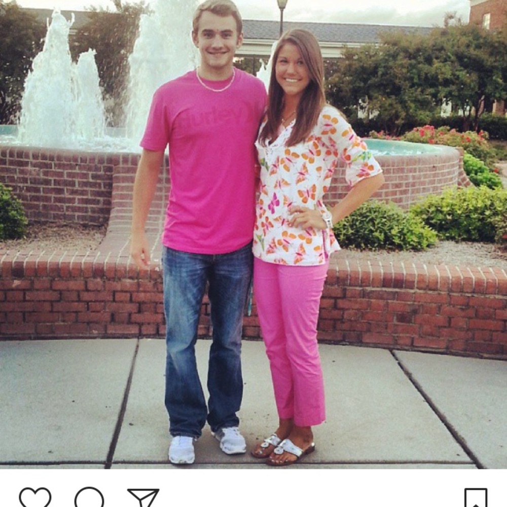 Lilly Pulitzer pink straight leg stretch pants